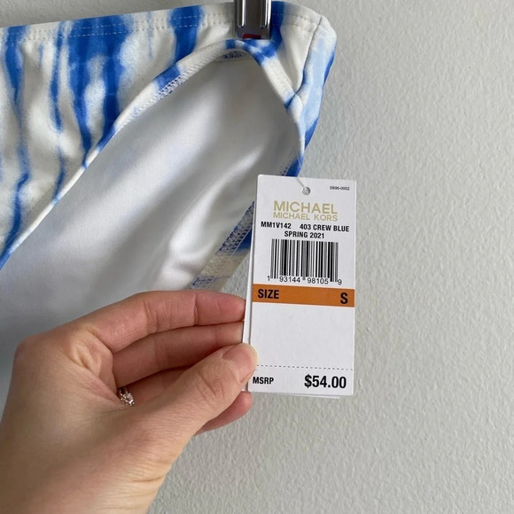 NWT MICHAEL Kors Striped Blue and White Tankini Swimsuit Size S - Picture 12 of 15